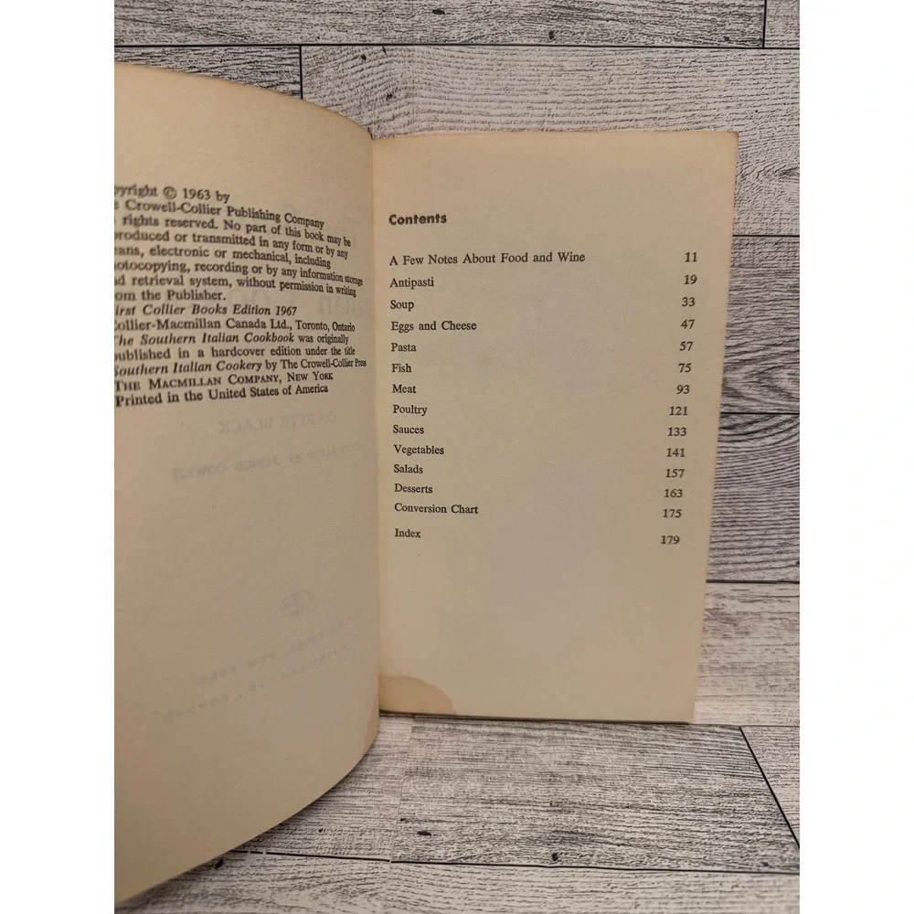 The Southern Italian Cookbook Colette Black 1967 Vintage Paperback 200 Recipes